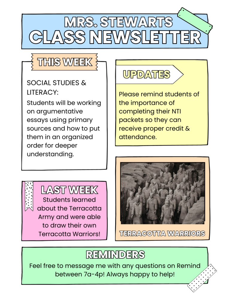 Mrs. Stewart’s Newsletter